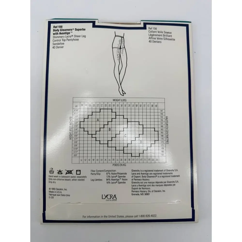 Vintage Givenchy Body Gleamers Pantyhose Pale Gold Size A 40 Denier New